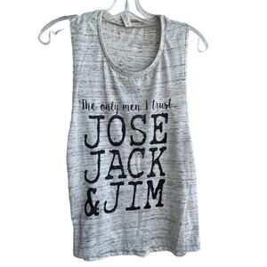 Gray Bella+Canvas "Only Men I trust"  graphic tank top SM